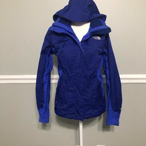 The North Face Aucy Lightweight Hyvent Blue Full Zip Hooded Jacket Sz XS